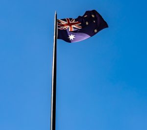 Australian Flag against the sky